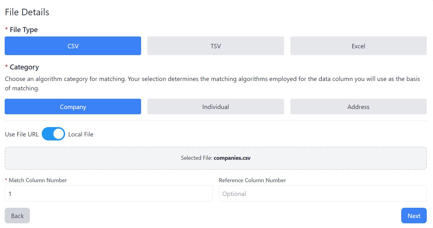 CSV and TSV data matching, data cleansing, and data quality example